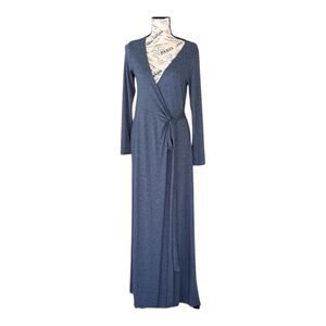 ELAN robe wrap style front tie  long sleeve elegant blue NWT Small